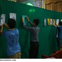 برگزاری نمایشگاه پوستر با موضوع آل یهود و فواید انرژی هسته ای درمسجد جامع گراچقا همدان